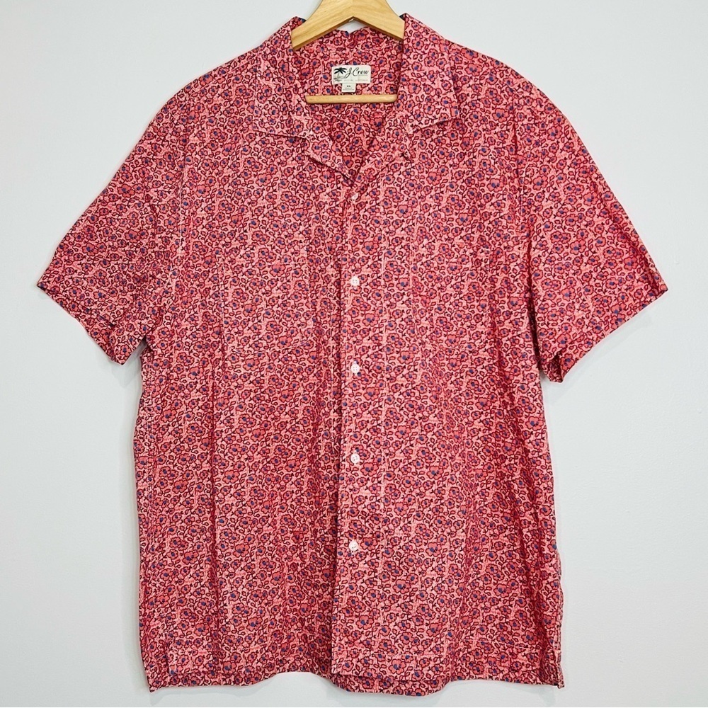 J. Crew Pink Floral Cotton Lightweight Chore Shirt XL